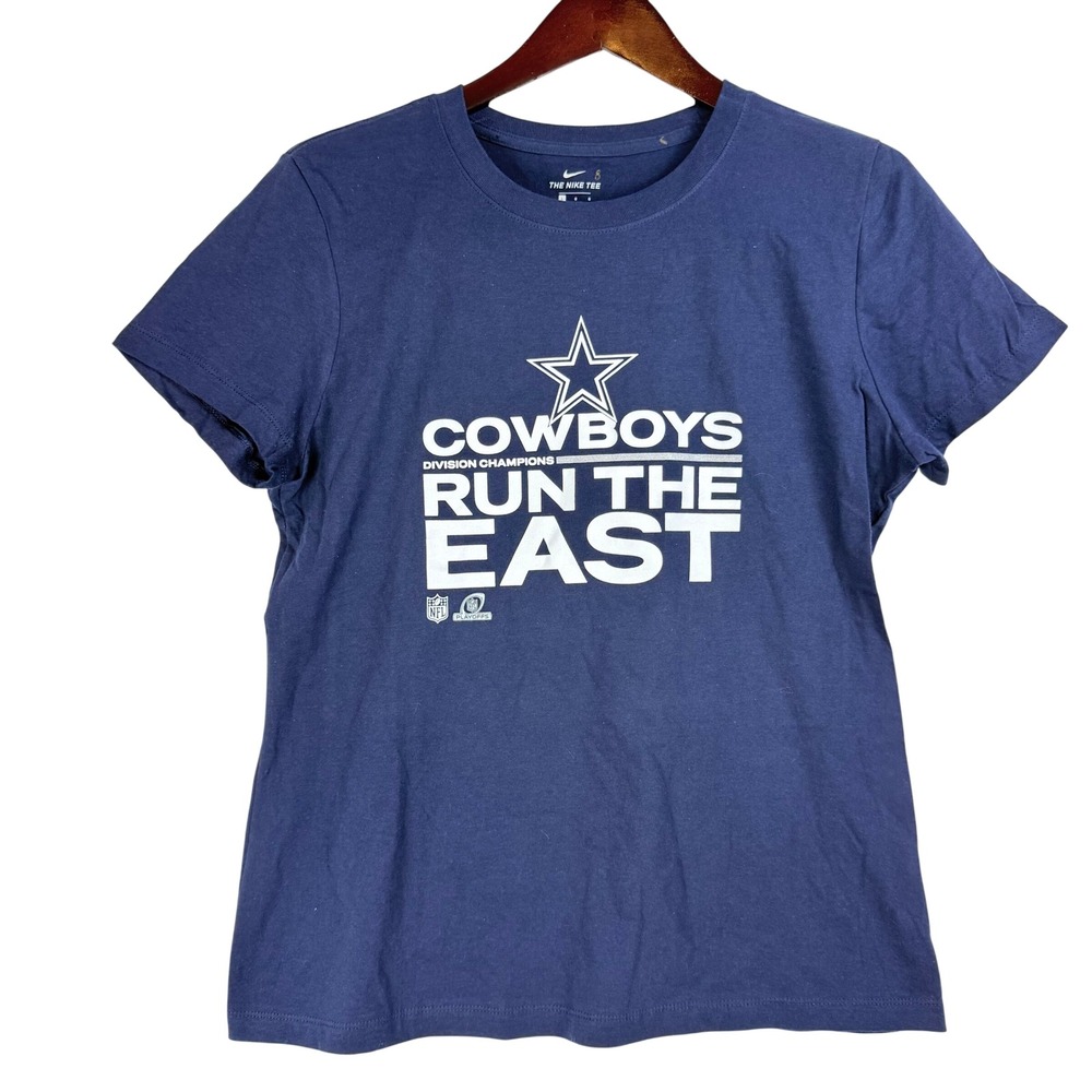 Nike‎ Dallas Cowboys T-Shirt Womens Large Navy Blue Graphic Tee Sporty Gameday